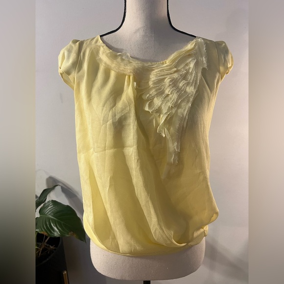 Chic Yellow Ruffle Blouse - Picture 9 of 11